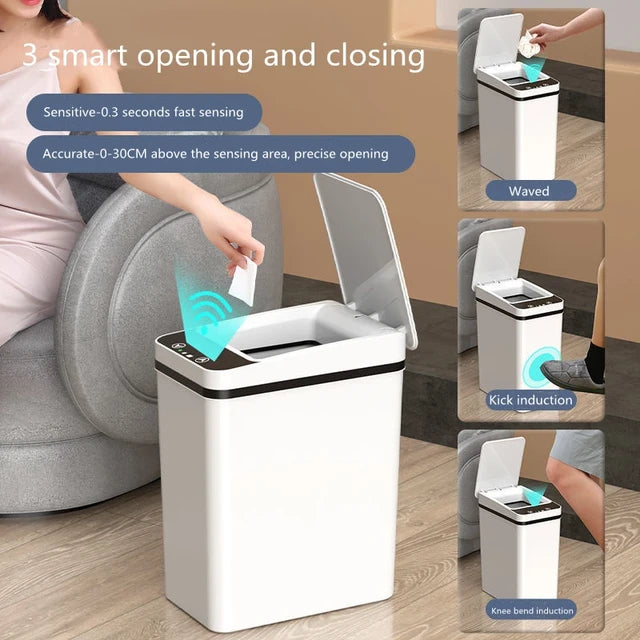 Cubo de basura con sensor inteligente 🗑
